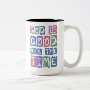 Tasse 2 Couleurs Dieu est bon tout le temps Retro foi