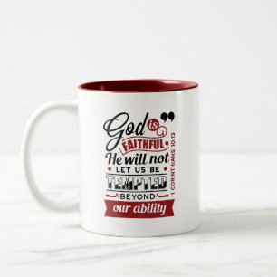Tasse 2 Couleurs Dieu est Fidèle – 1 Corinthiens 10:13 Verset Bibli