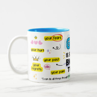 Tasse 2 Couleurs Dieu Est Plus Gros, La Bible Verse Mug, C