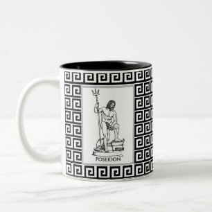 Tasse 2 Couleurs  Dieu grec sur le Motif grec noir et blanc