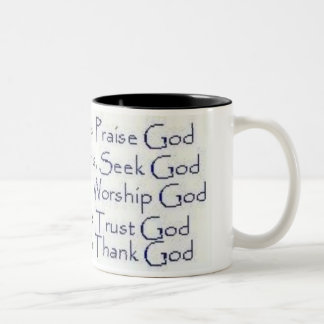 Tasse 2 Couleurs Dieu heureux d'éloge de moments