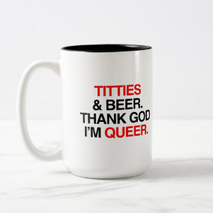 Tasse 2 Couleurs Dieu merci, je suis queer (féminin)