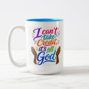 Tasse 2 Couleurs Dieu reçoit le crédit