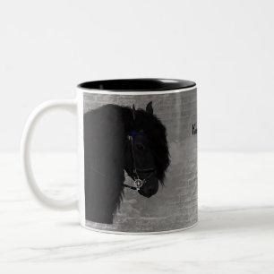 Tasse 2 Couleurs Digital Art Friesian Horse
