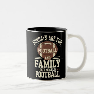 Tasse 2 Couleurs dimanche, pour la famille et le football principal