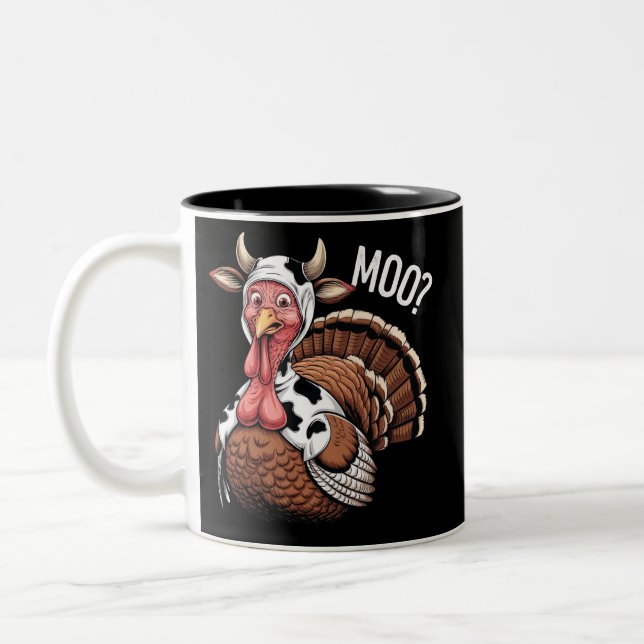 Tasse 2 Couleurs Dinde Meugle Drôle Action de Grâce  (Gauche)