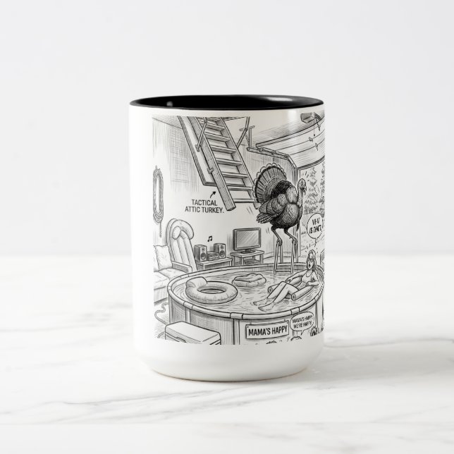 Tasse 2 Couleurs Dinde Vous plaisantez ! (Centre)