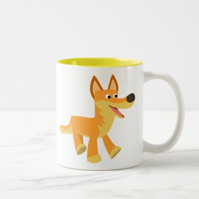 Tasse 2 Couleurs Dingo de dessin animé mignon (Droit)