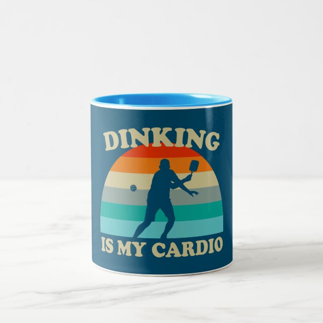 Tasse 2 Couleurs Dinking Est Mon Cardio Pickleball (Centre)