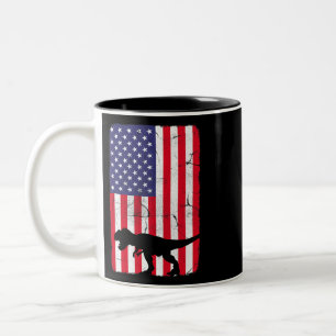 Tasse 2 Couleurs Dinosaur Dinosaur 4 juillet Patriote vintage