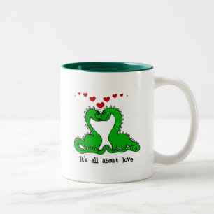 Tasse 2 Couleurs Dinosaur Valentine Love Tshirts et cadeaux