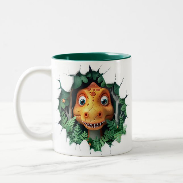 Tasse 2 Couleurs Dinosaure 3D Hot Cocoa Kids (Gauche)