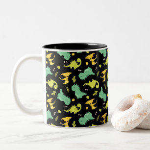 Tasse 2 Couleurs Dinosaure avec préhistorique coloré• Dino pour enf