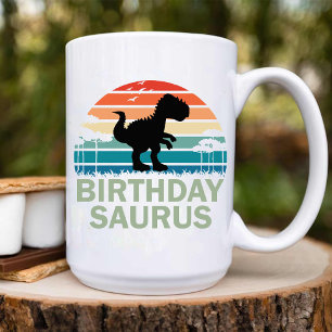 Tasse 2 Couleurs Dinosaure d'anniversaire vintage pour le meilleur
