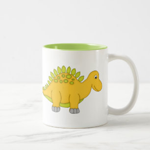 Tasse 2 Couleurs Dinosaure jaune et vert+Personnalisez le nom