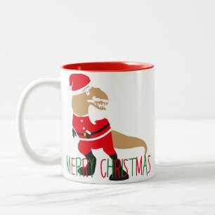 Tasse 2 Couleurs dinosaure santa claus