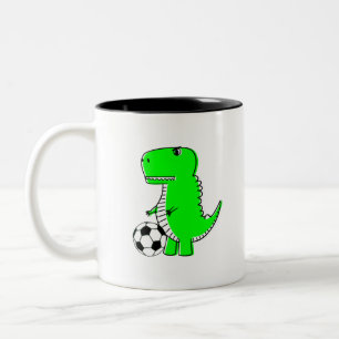 Tasse 2 Couleurs Dinosaure Vert Aime Le Football
