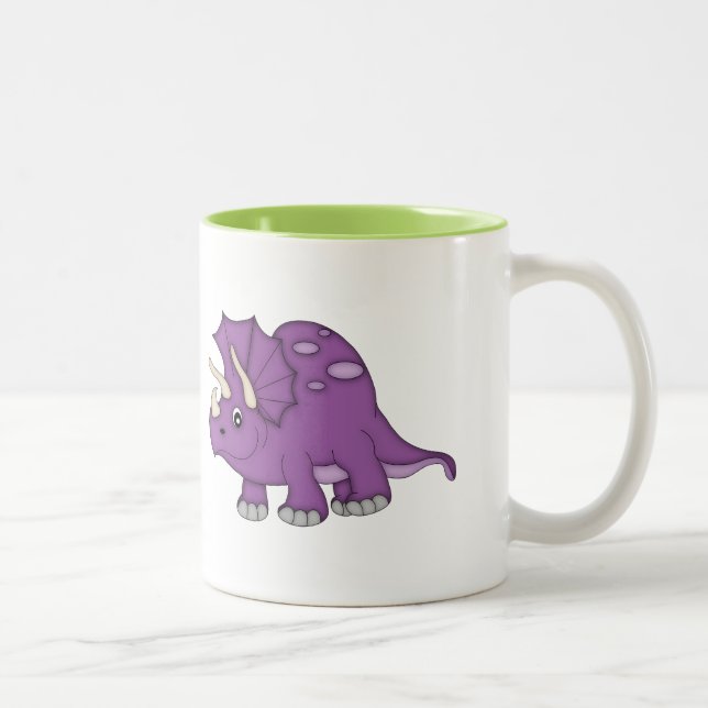 Tasse 2 Couleurs Dinosaure violet+Personnaliser le nom (Droit)