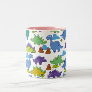 Tasse 2 Couleurs Dinosaures de dessin animé mignons