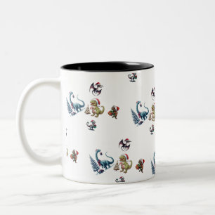 Tasse 2 Couleurs Dinosaures de Noël