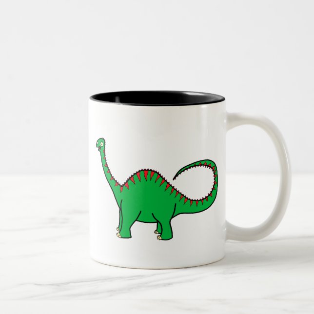 Tasse 2 Couleurs Diplodocus vert (Droit)