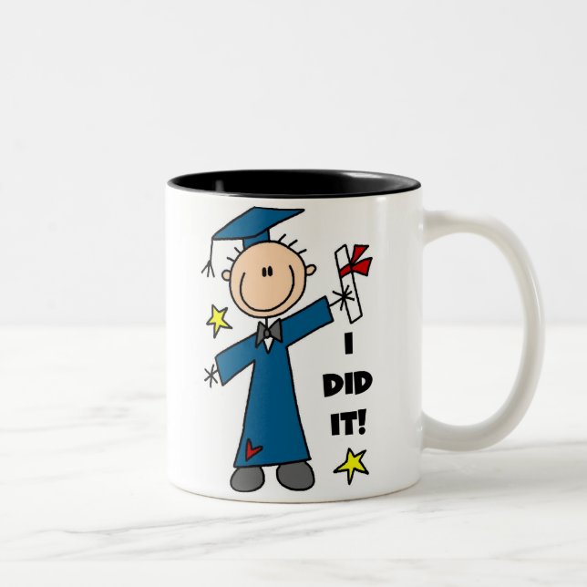 Tasse 2 Couleurs Diplômé de garçon (Droit)