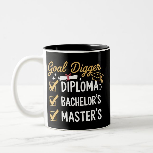 Tasse 2 Couleurs Diplômé de Master Objectif Creusé Maîtrisé Classe  (Gauche)