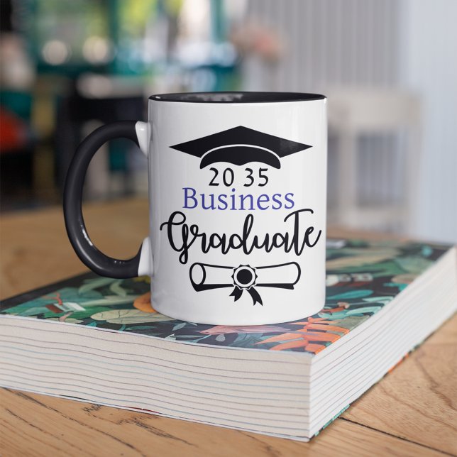 Tasse 2 Couleurs Diplôme sur mesure/major + Diplômé de l'année Pers (Créateur téléchargé)