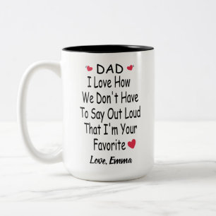 Tasse 2 Couleurs Dire Un Cadeau Pour Papa Avec Un Nom Personnalisé