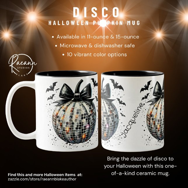 Tasse 2 Couleurs Disco Halloween Citrouille en céramique Musique (Créateur téléchargé)