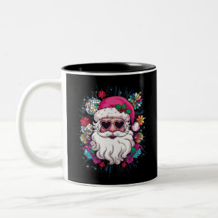 Tasse 2 Couleurs Disco Rose Père Noël Noël Fête de Noël Drôle
