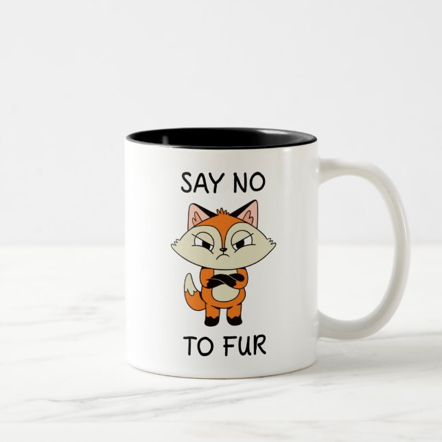 Tasse 2 Couleurs Dites non à Fur - Triste Fox (Droit)