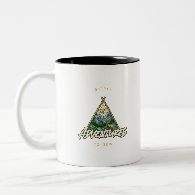Tasse 2 Couleurs Dites Oui Aux Nouvelles Aventures (Gauche)