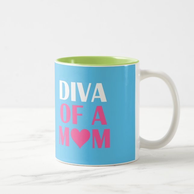 TASSE 2 COULEURS "DIVA OF A MOM" (Droit)
