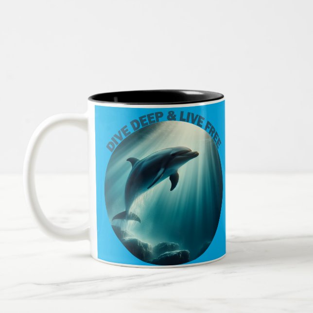 Tasse 2 Couleurs Dive Deep Live Dolphin gratuit (Gauche)