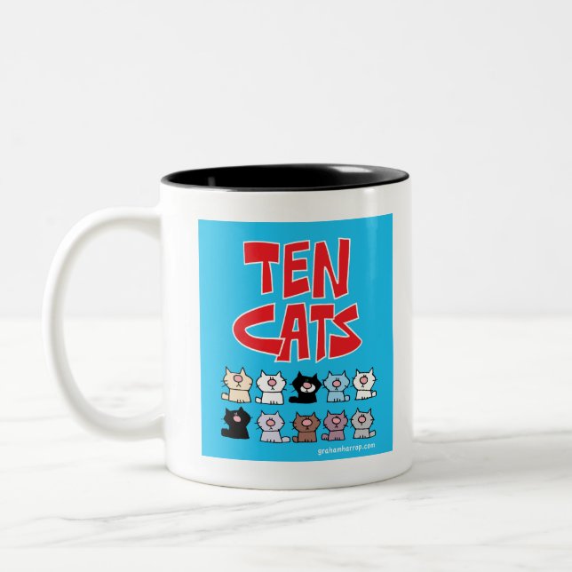 Tasse 2 Couleurs Dix chats - tous ensemble maintenant ! (Gauche)