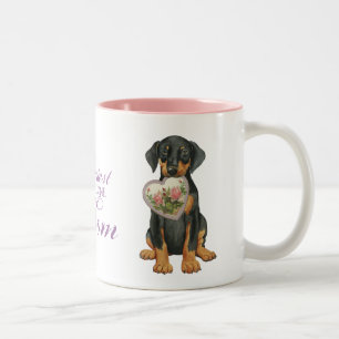 Tasse 2 Couleurs Doberman Pinscher Heart Mom