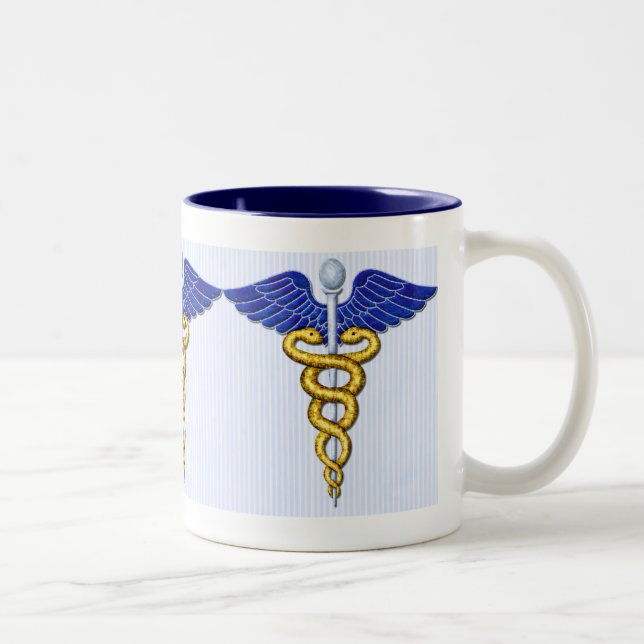 Tasse 2 Couleurs Docteur ailé Caduceus (Droit)