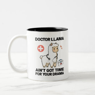 Tasse 2 Couleurs Docteur Llama Ain n'a pas le temps pour votre cade