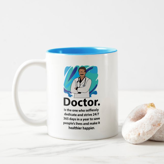 Tasse 2 Couleurs Doctor Appreciation Quote (Avec donut)