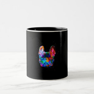 Tasse 2 Couleurs Dog Geometric Color Splash Pop art French Bulldog
