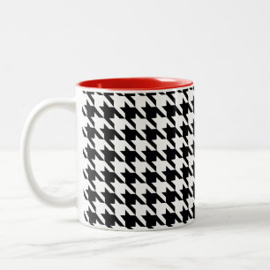 Tasse 2 Couleurs Dogtooth, motif Houndstooth en noir&blanc