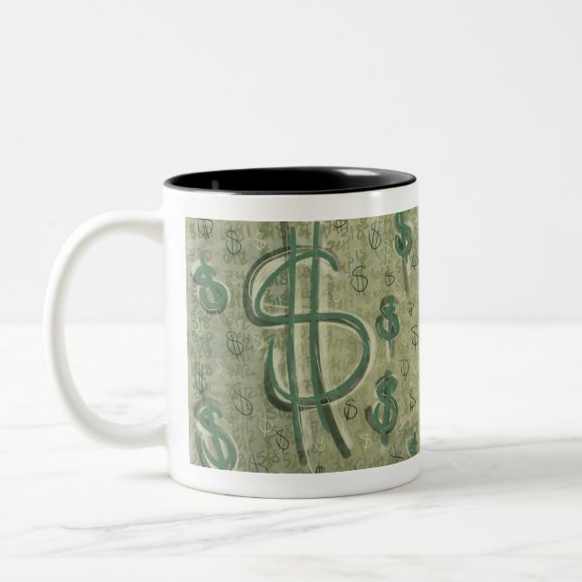 Tasse 2 Couleurs Dollar Dollar-Motivation Hustle Entrepreneur Vie (Gauche)