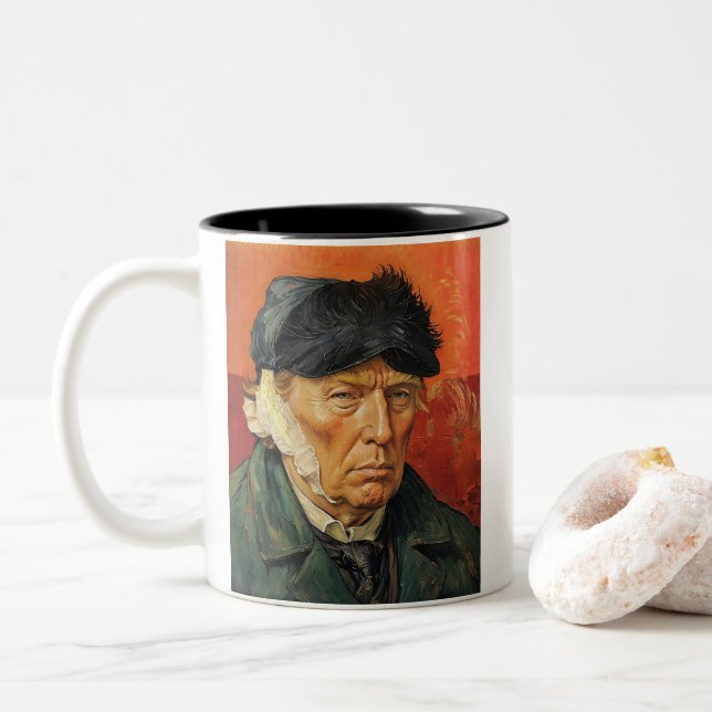 Tasse 2 Couleurs Donald Trump à l'oreille banalisée (Avec donut)