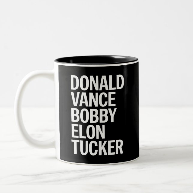 Tasse 2 Couleurs Donald Vance Bobby Elon et Tucker (Gauche)