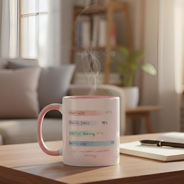 Tasse 2 Couleurs Données Douces | En Chiffres | Relation Rosissante (Lifestyle Shot)