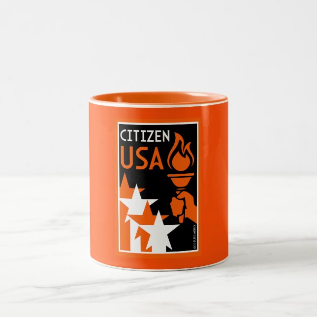 Tasse 2 Couleurs Dons de citoyenneté américaine (Centre)