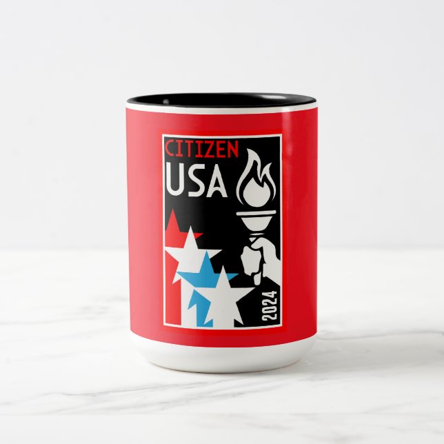 Tasse 2 Couleurs Dons de citoyenneté américaine (Centre)