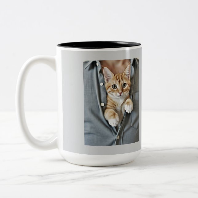 Tasse 2 Couleurs Don't Touch, Awesome Cat Dad,  (Gauche)