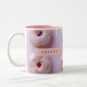 Tasse 2 Couleurs Donut glacé pastel personnalisé